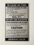 In Case of Fire Sign - Brushed Silver 4.5"x7.25"