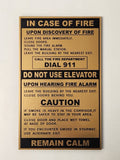 In Case of Fire Sign - Brushed Gold 4.5"x7.25"