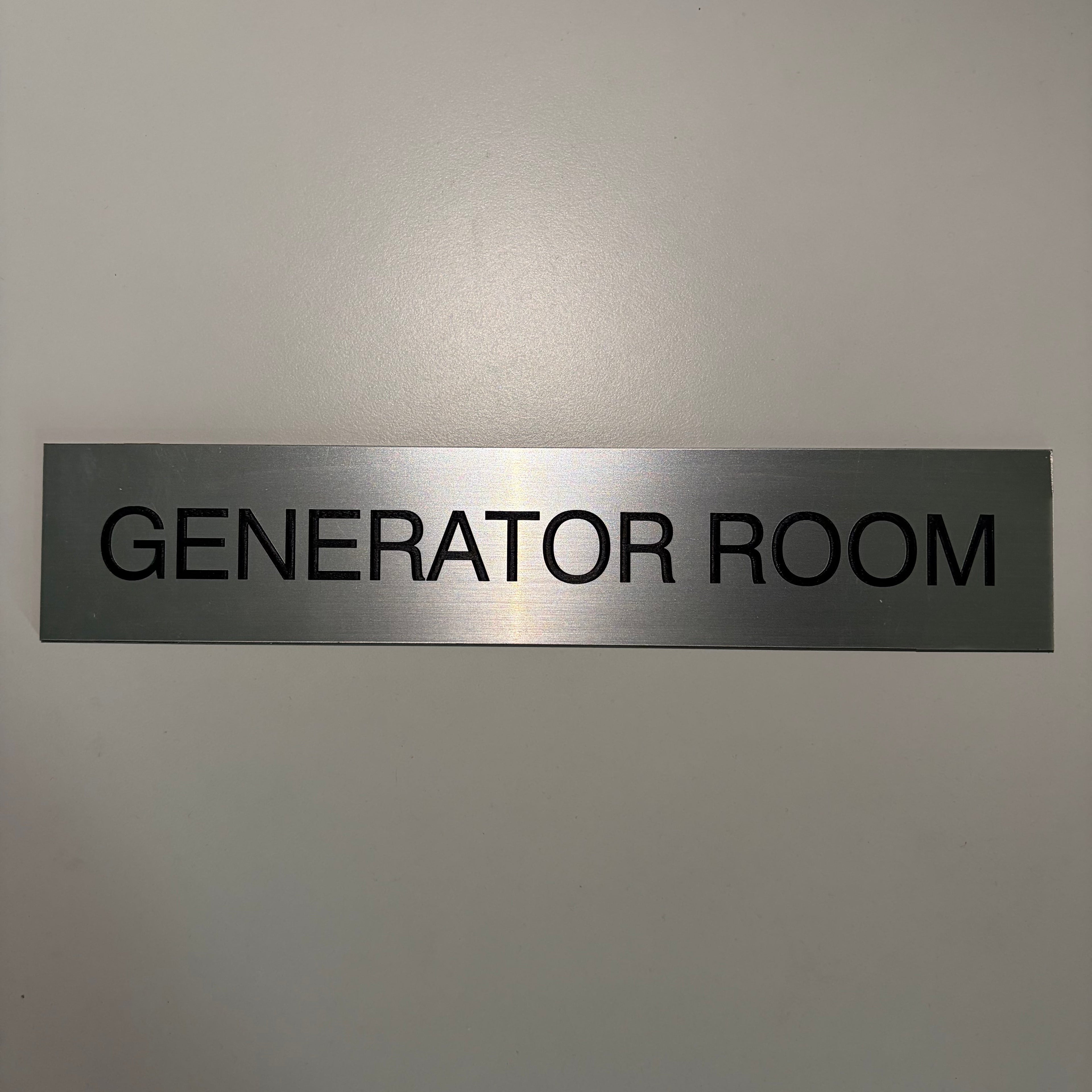 Generator Room Sign 10"x2"