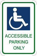 Alum 050 Accessible Parking Only 12"x18"