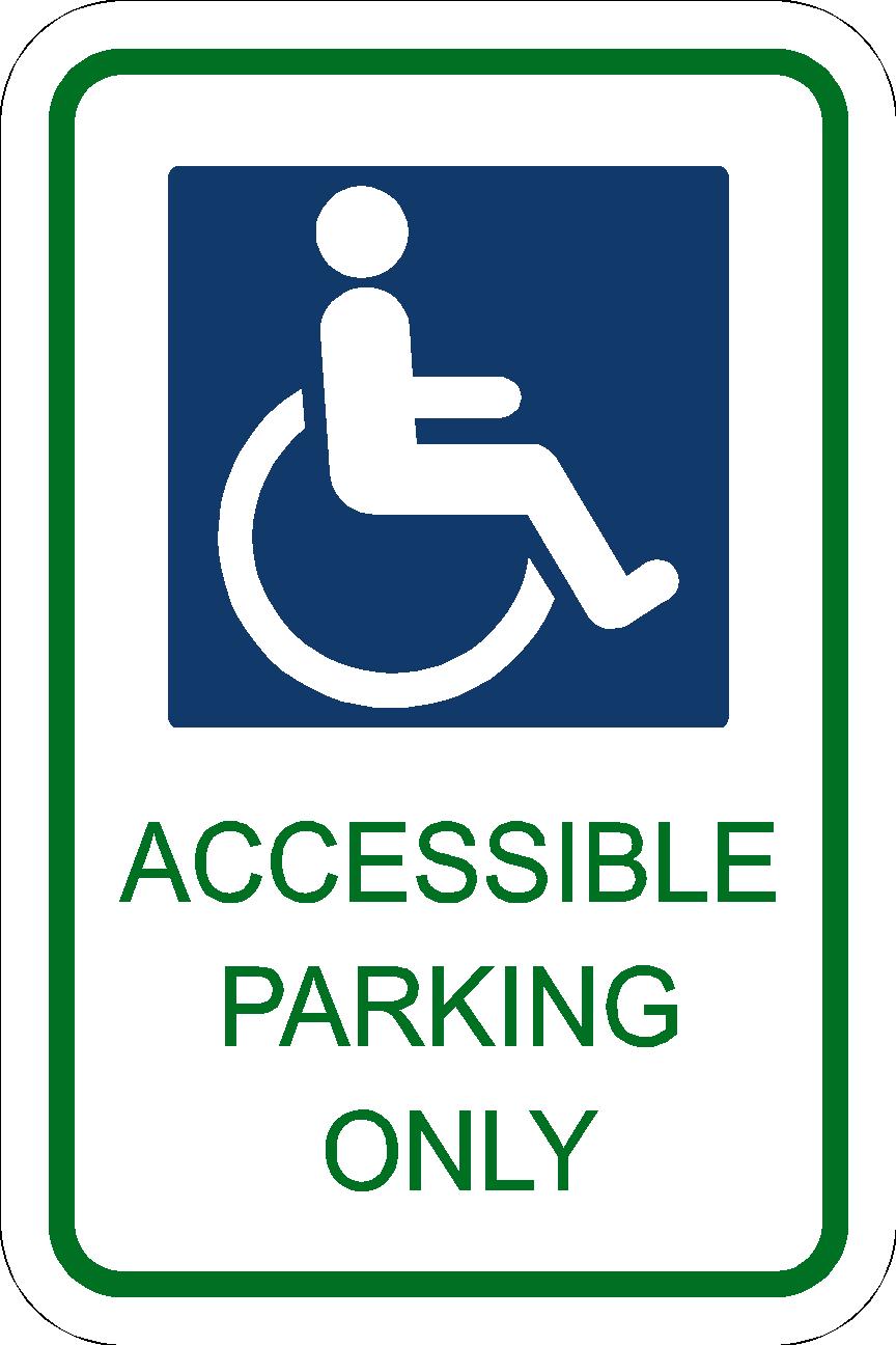 Alum 050 Accessible Parking Only 12"x18"