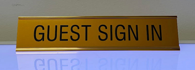 Desktop Frame Gold with Insert 10"x2"