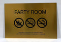 Party Room Engraved Sign Gold 18"x12"