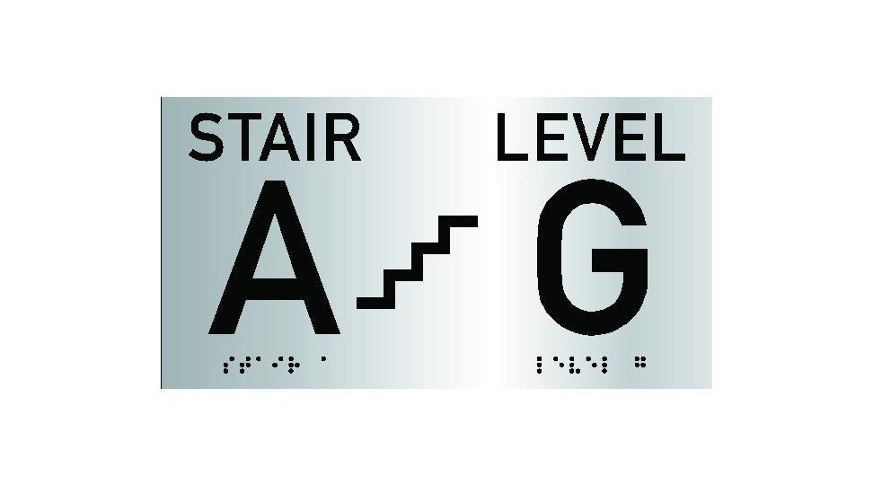Stairwell Sign Brushed Aluminum 8.5"x4.5"
