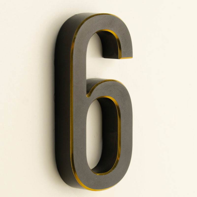 Suite Number 2.5" High Solid Aluminum Dark Bronze with Gold Accent
