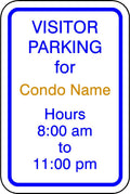 Alum 050 Visitor Parking Sign with Hours 12"x18"