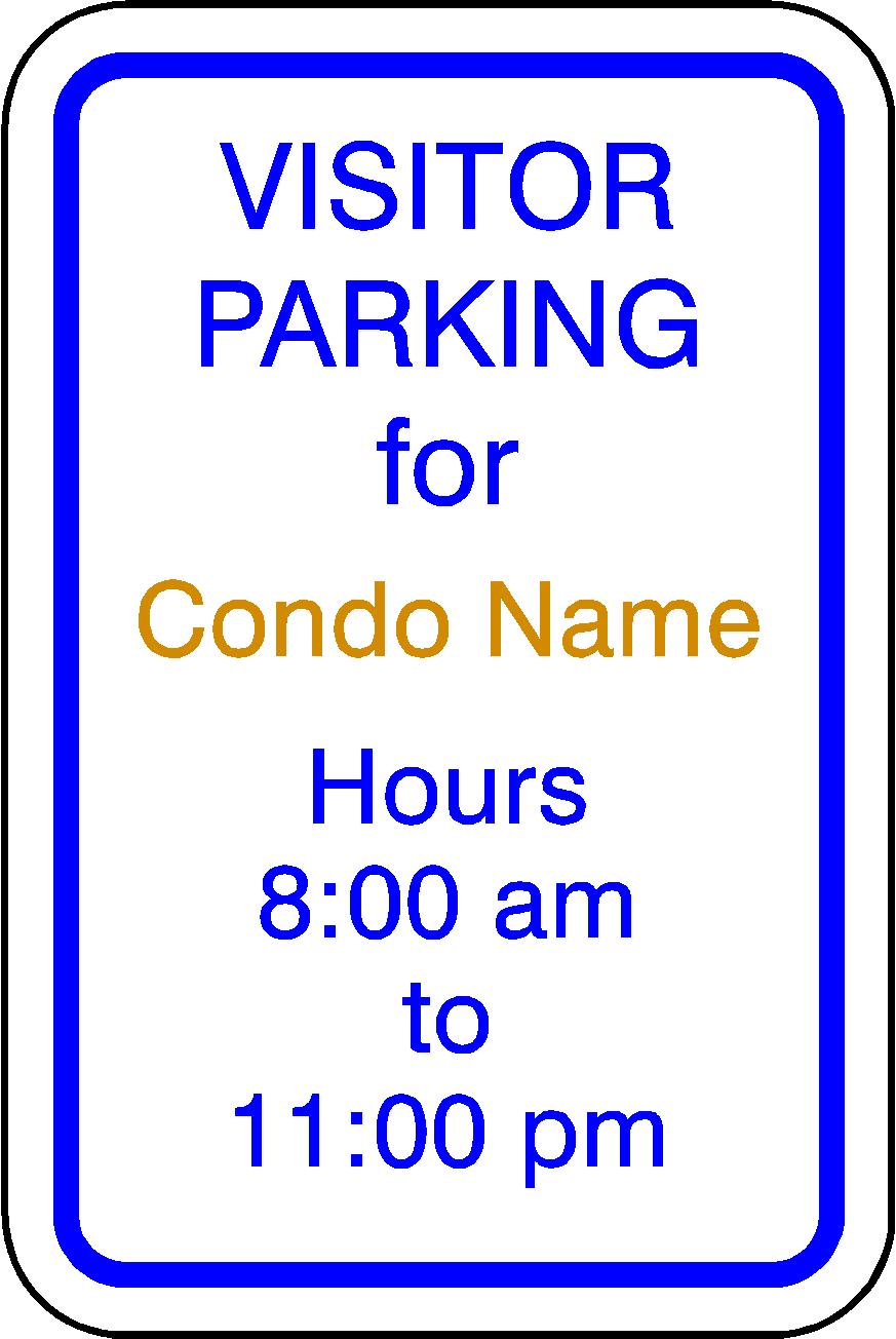 Alum 050 Visitor Parking Sign with Hours 12"x18"