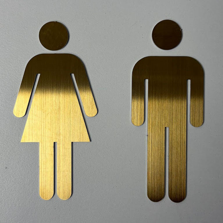 Washroom Pictogram Set 3" High with Install Stencil